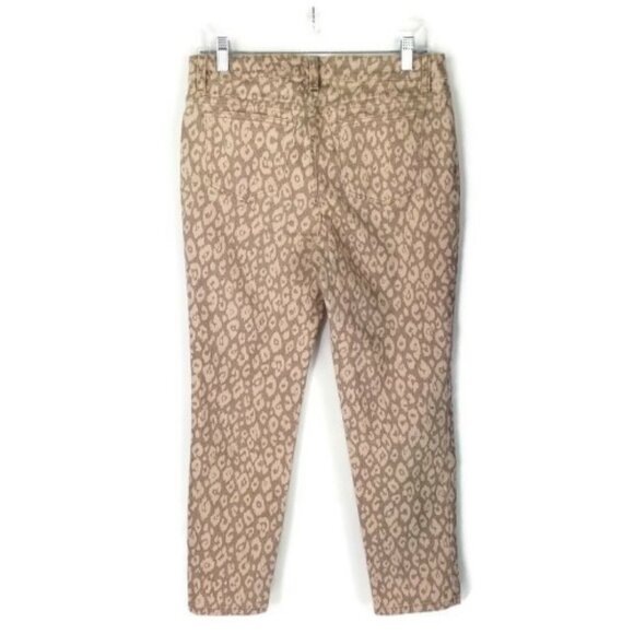 Boston Proper Pale Pink Gold Shimmer Animal Print Denim Jeans Womens 8 EUC - Picture 2 of 16